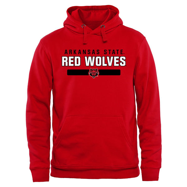 Men NCAA Arkansas State Red Wolves Team Strong Pullover Hoodie Scarlet->customized ncaa jersey->Custom Jersey
